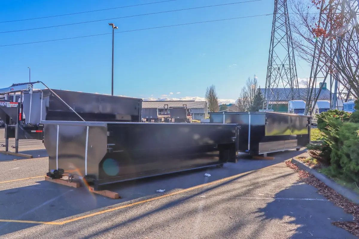 Roll-off dumpster ready for waste disposal at job site for 12 Yard Dumpster Rental in Travis Ranch